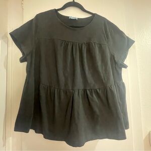Women's Black 3-Tiered Top 3XL